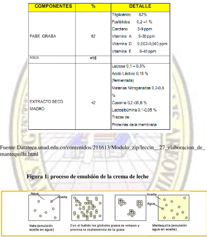 Figura 1: proceso de emulsión de la crema de leche 