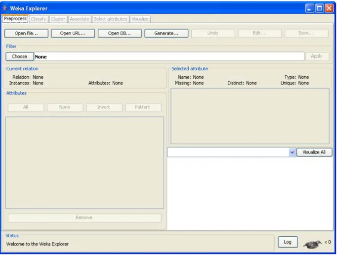 Fig. 3.3.2.2. Interfaz Explorer. Pestaña Preprocess. 