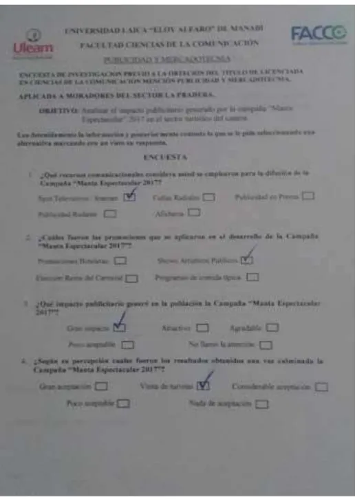 Ilustración 7 Encuesta aplicada 