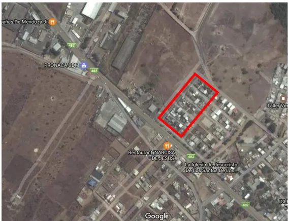 GRÁFICO 2: Ubicación en vista satelital de la delimitación del área de la Ciudadela 