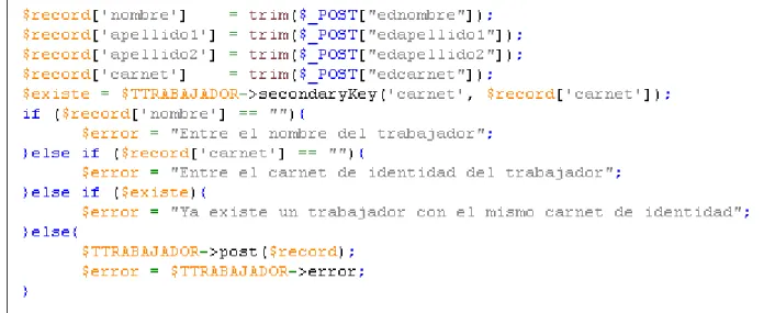Figura 2.13 Creación de un objeto TQuery. 