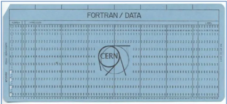 Ilustración 4. Tarjeta perforada usada en el CERN 