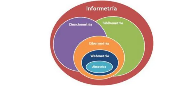 Ilustración 1: Especialidades métricas (Fuente: Björneborn y Ingwersen (2004)) 