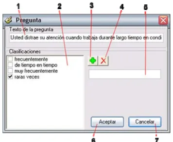 Figura 3.19 Ventana de Elaboración de pregunta 