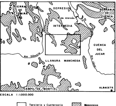 Fig. 0.1  - Esquema de situación  de  la hoja de  San  Clemente (716) 