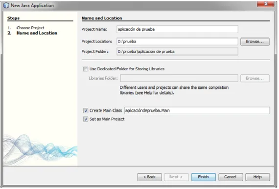 Figura 2.2: New Java Application. 