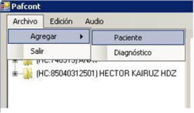 Figura 12 Agregar Paciente. 