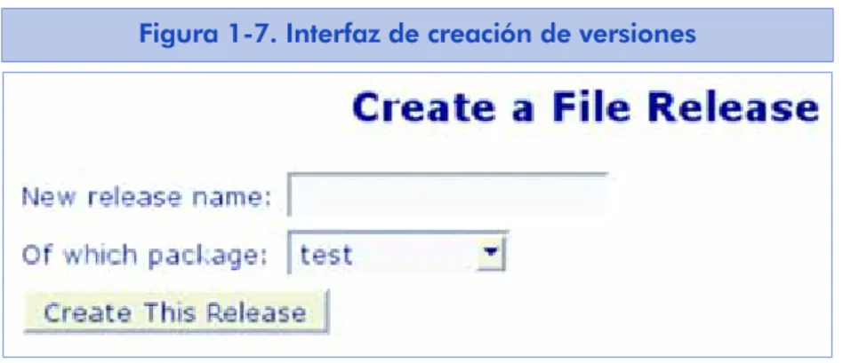 Figura 1-7. Interfaz de creación de versiones