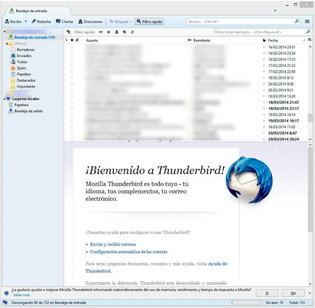 Figura 5. Pantallazo de Mozilla Thunderbird. 