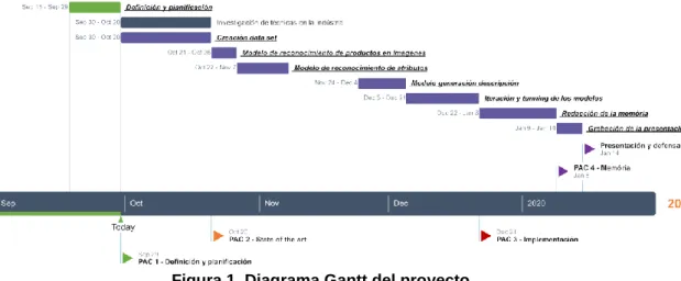 Figura 1. Diagrama Gantt del proyecto    
