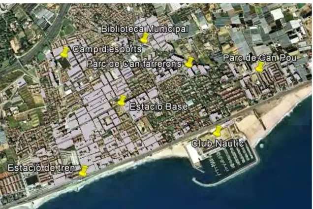 Figura 19: Ubicació equips plànol (Google Earth) 