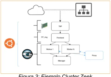 Figura 3: Ejemplo Cluster Zeek