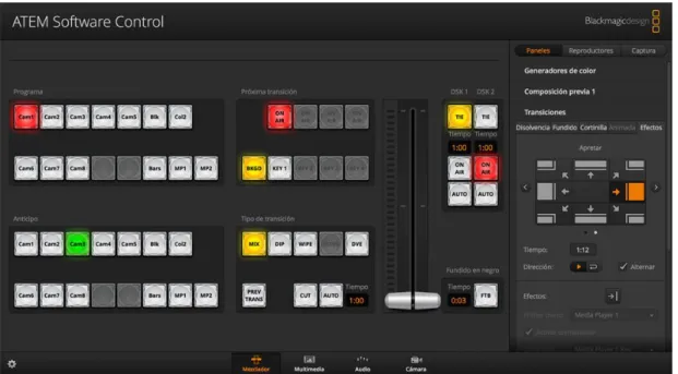 Figura 21: Biblioteca multimedia de imágenes y vídeos en el ATEM Software Control 
