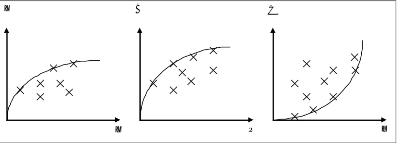 Figura 2: Funciones frontera, de producción, beneficios y costos.