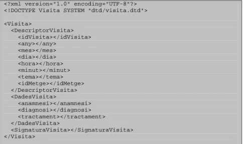 Figura 10. Representació XML de Visita 
