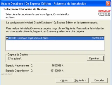 Figura 5. Espai de disc per instal·lar Oracle 