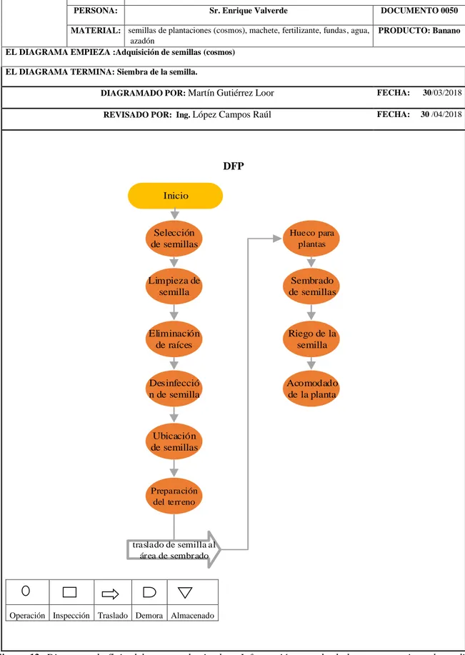 Figura  12. Diagrama de flujo del  proceso de  siembra.  Información  tomada de la  empresa sujeta  al  estudio