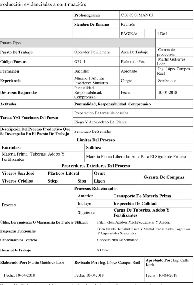 Figura  20.  Ficha  técnica  del  proceso  de  Siembra  de  banano.  Información  tomada  de  la  empresa  sujeta  al  estudio