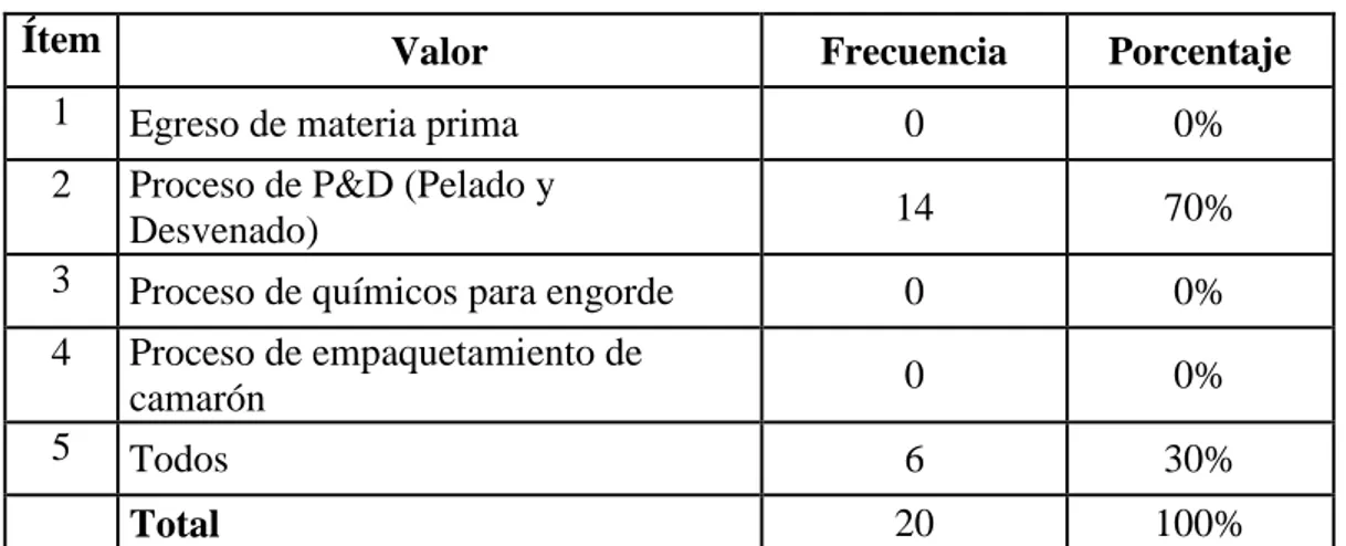 CUADRO N° 6  Fases del proceso de producción