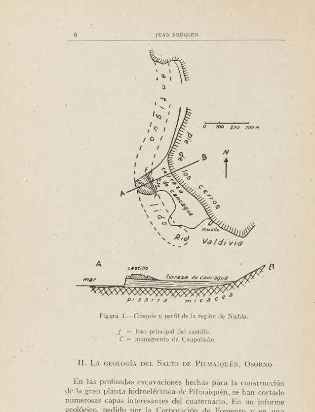 Figura 1.—Croquis y perfil de la región de Niebla.