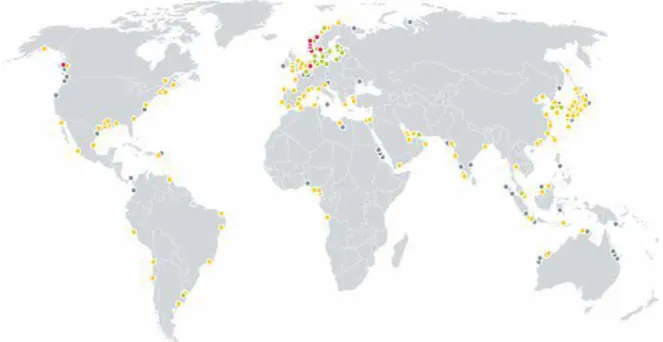 Figura 2.1.1 – Mapa de estaciones bunker y terminales [22] 