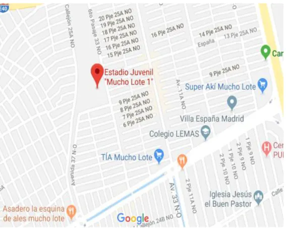 Figura 1: Ubicación del problema en su contexto   Fuente : (Google Maps, 2018) 