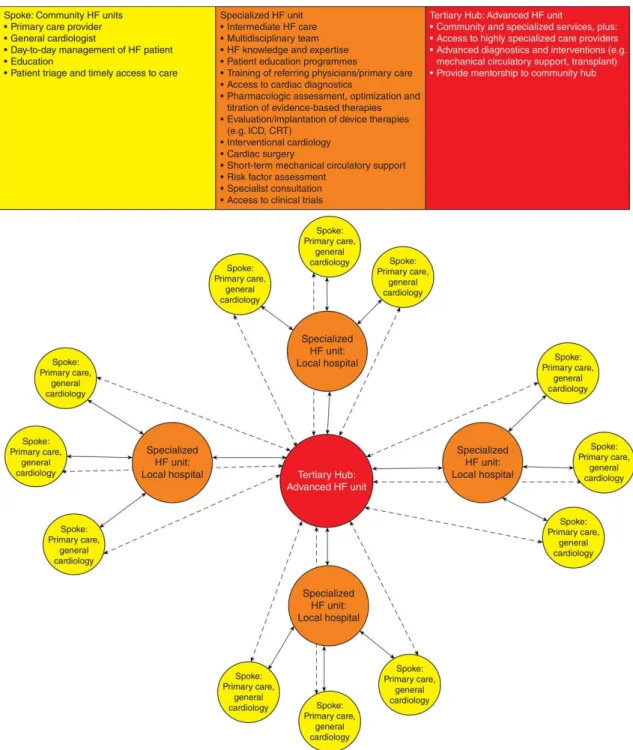 Figure 2. Conceptual structure of a hub and spoke model of care for patients with advanced heart failure (HF)