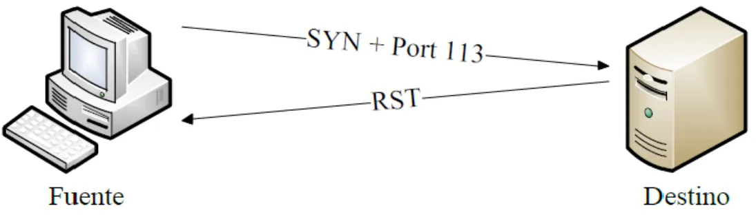 Figura 2.1 Representación de un Escaneo TCP SYN. 