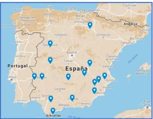 Ilustración 7. Mapa ubicaciones plantas fotovoltaicas 