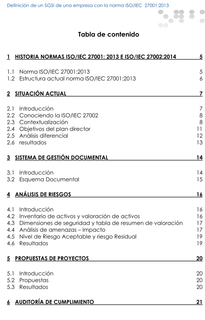 Tabla de contenido 