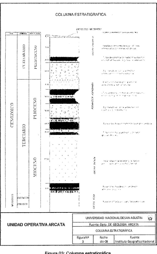 Figura 03:  Columna estratigráfica. 