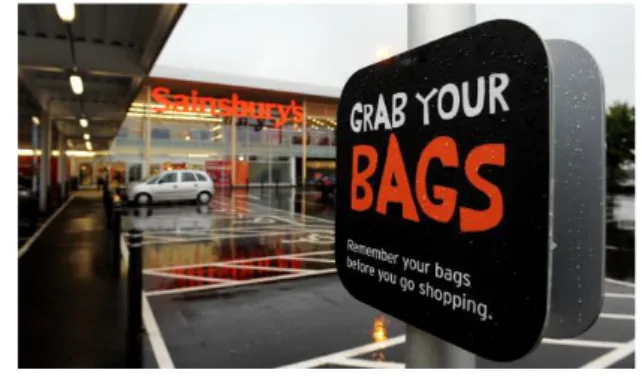 Figura 5: Anuncio Sainsbury para fomentar el  uso de bolsas reutilizables. 