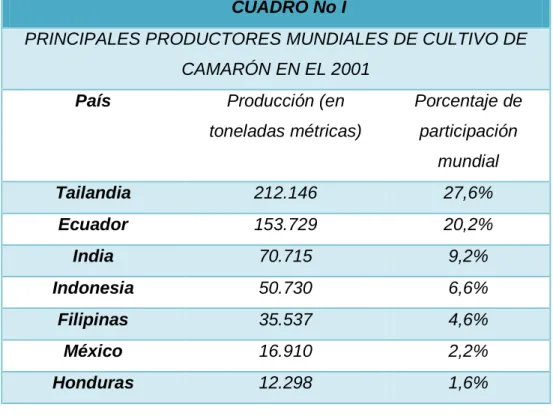 CUADRO No I 