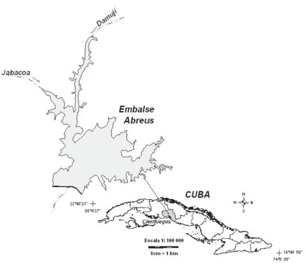 Figura 12: Embalse Abreus en el centro de la provincia de Cienfuegos. 