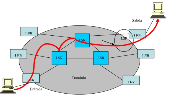 Figura 1.1 Componentes de una red MPLS 