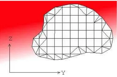 Figura 1.9 (a) Cilindro bajo presión interna; (b) Modelo Axisimétrico; (c) Elemento  Cuadrilátero; (d) Elemento Triangular