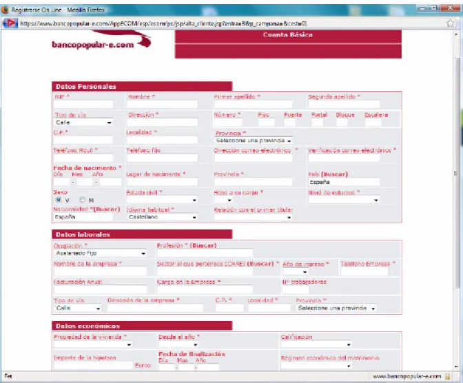 Figura 10: Bancopopular-e. Formulari de registre. 