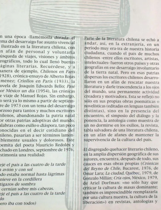 tabla salvadora de una literatura chilena.