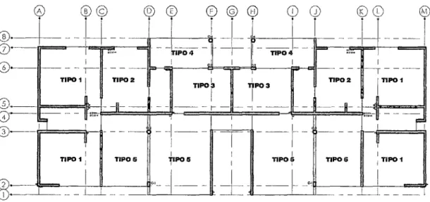 Fig.  4.4: Paños de losa de entrepiso en la Edificación Convencional. 