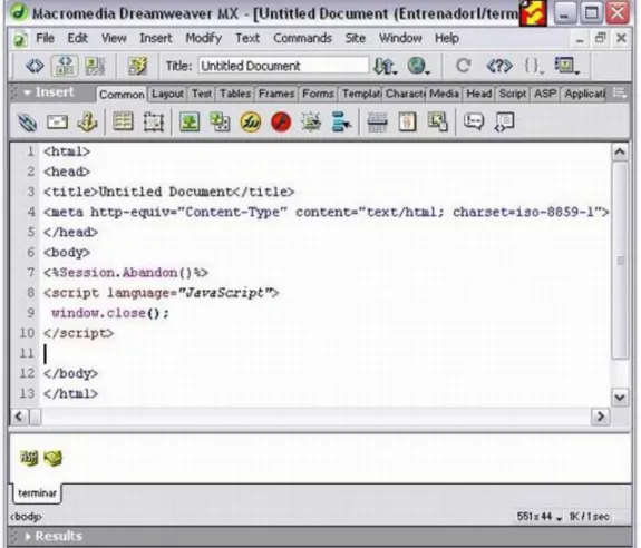 Figura 2.6 Vista código del módulo Terminar. 