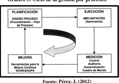 Gráfico 3: Ciclo de la gestión por procesos. 