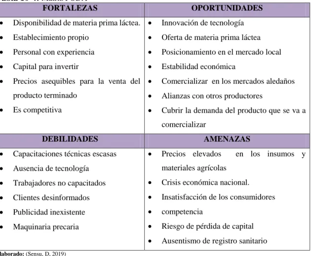Tabla 10-4:  Matriz FODA 