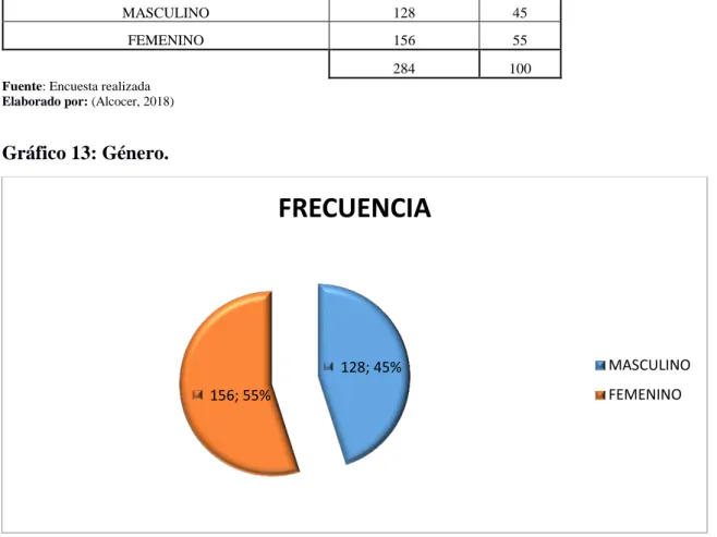 Gráfico 13: Género. 