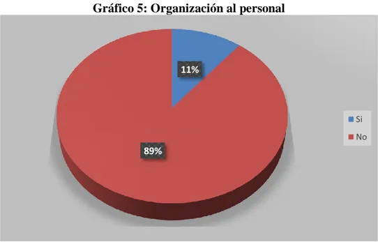 Gráfico 5: Organización al personal 