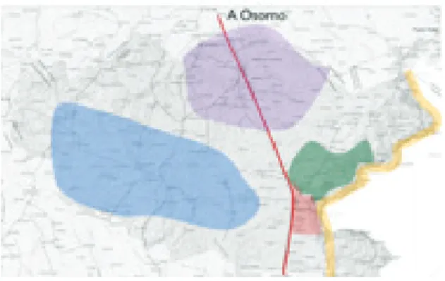 Ilustración 1. Mapa comunal zonificado  por sub-territorios. PLADECO 2015-18