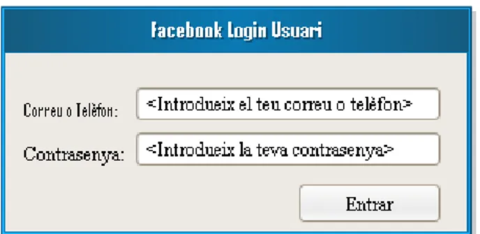 Figura 15. Diàleg d’autenticació Facebook 