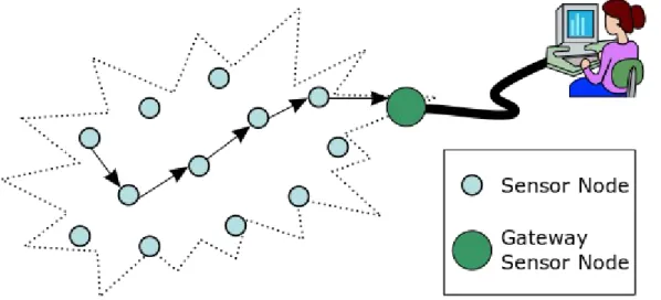 Fig 4: Red de sensores inalámbrica