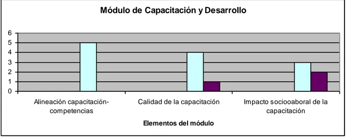 Figura 2.9. Puntuaciones del módulo de Capacitación y Desarrollo  4. Estimulación moral y material 