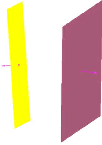 Figura 2.9: Comprobación de las normales en la herramienta de la probeta P1, tanto para la  matriz como para el punzón