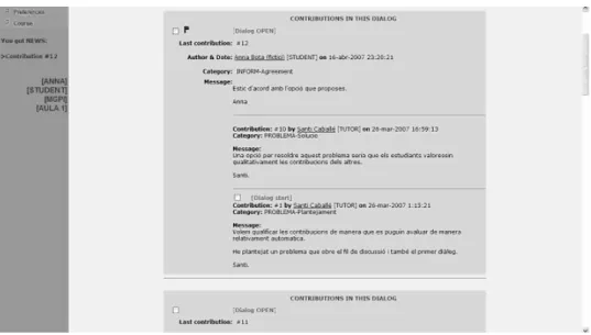 Figure 6. Two dialogs in the same thread; upper dialog can be branched by checking the first  checkbox